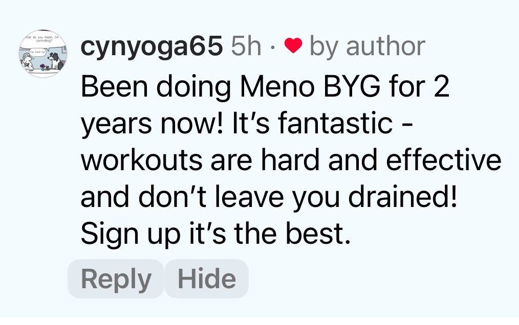Instagram comment: two months into training and seeing muscles grow