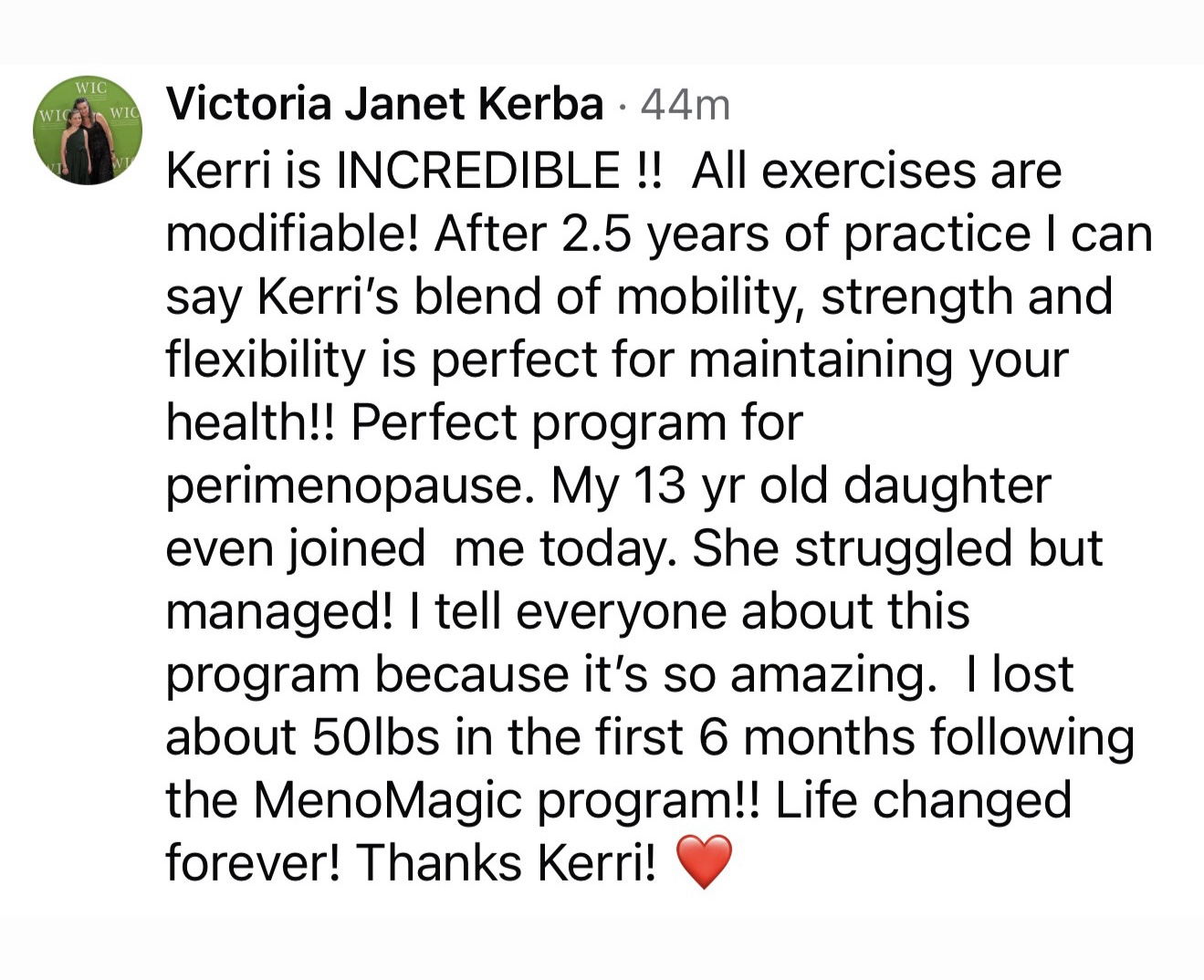 Instagram comment: two months into training and seeing muscles grow